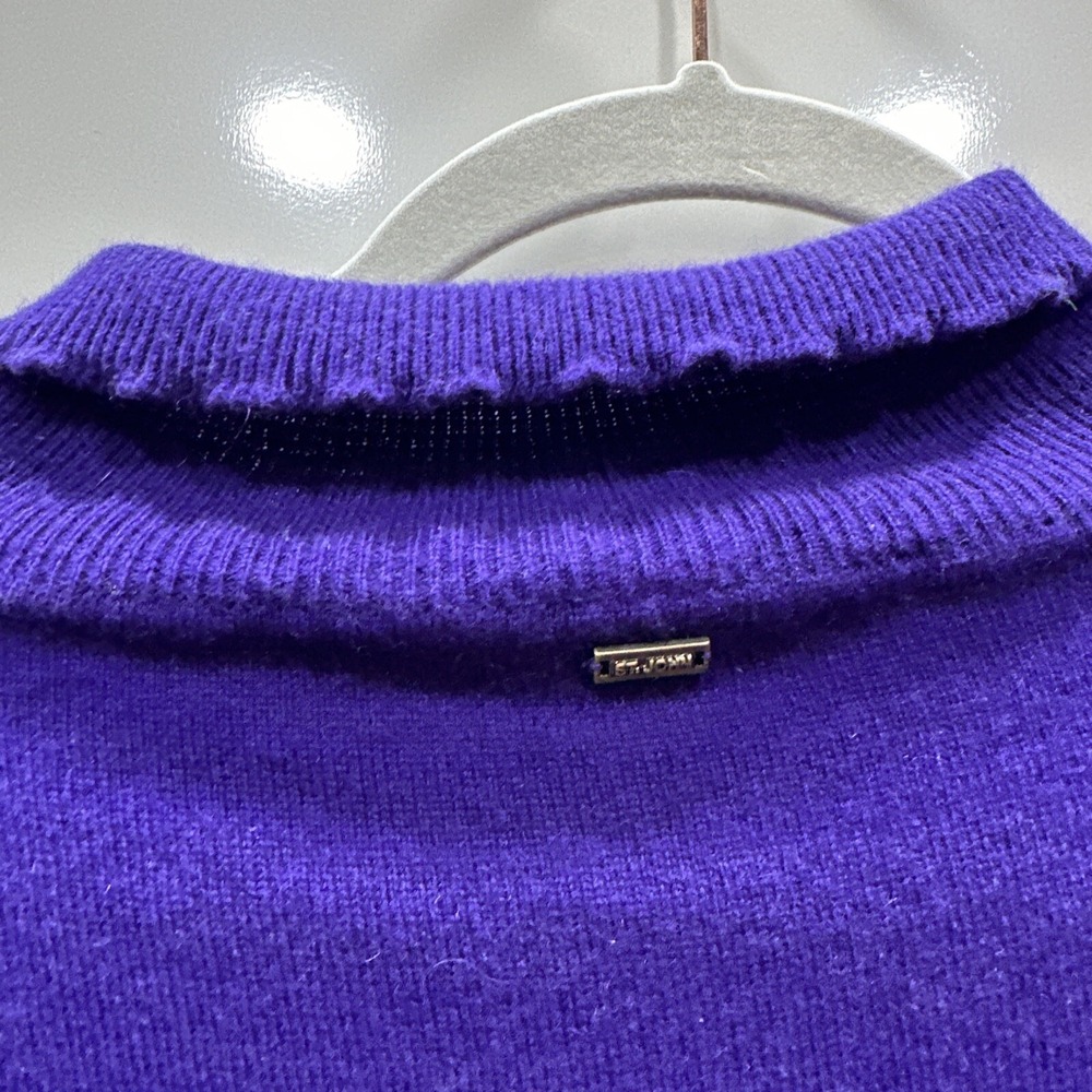 ST.JOHN SPORT  Women's Sweater Sleeveless Blue Cashmere Size Xl Lightweight Knit - Picture 8 of 11